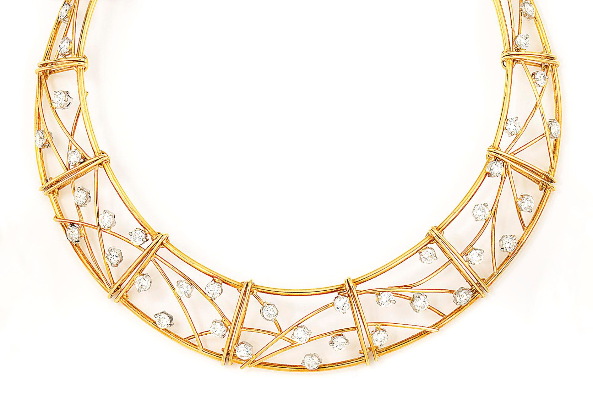 A diamond-set collar necklace