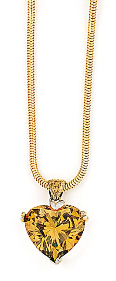 A coloured diamond pendant