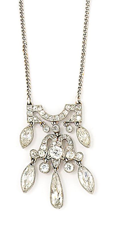 An early 20th century diamond pendant