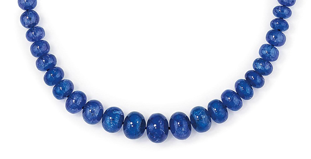 A tanzanite bead necklace