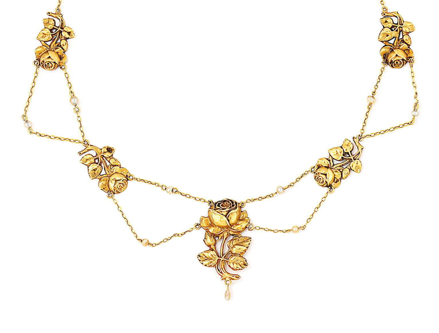 Two Art Nouveau necklaces