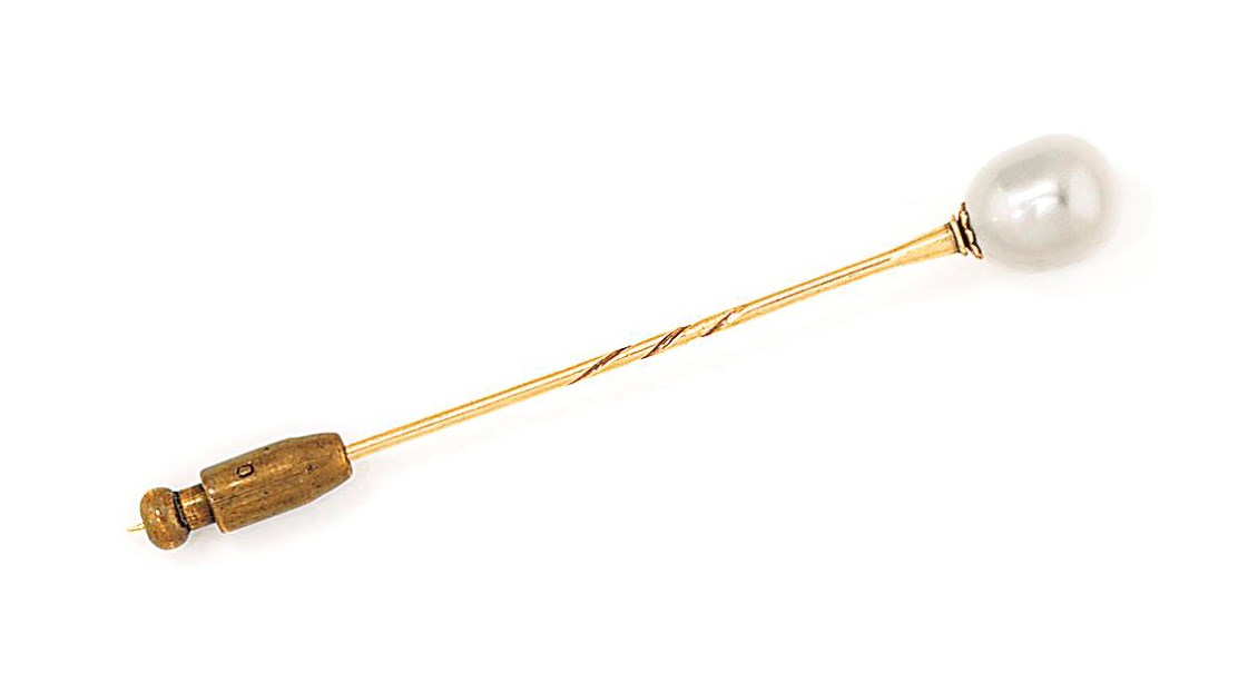 A natural pearl stickpin