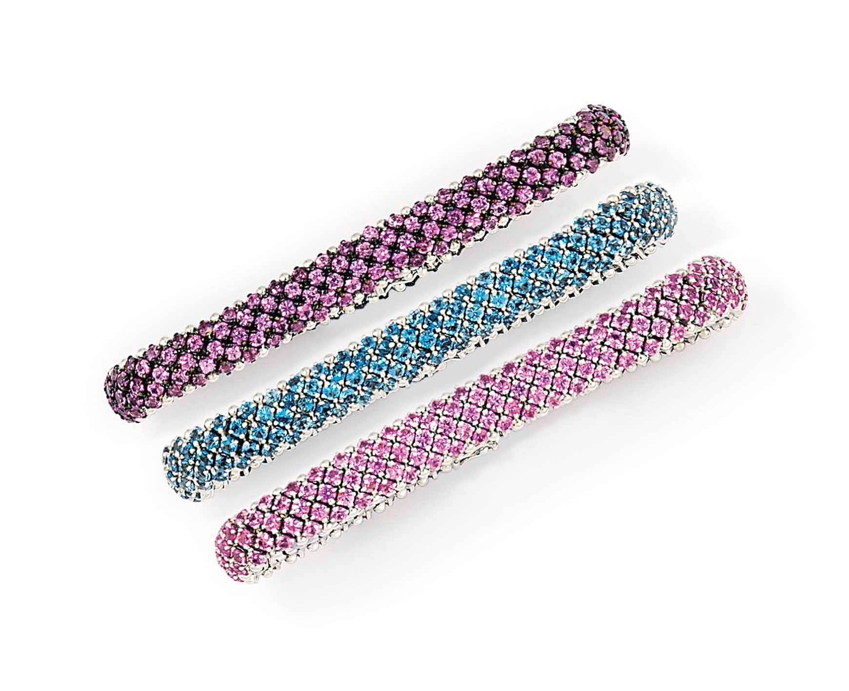 THREE GEM-SET BRACELETS