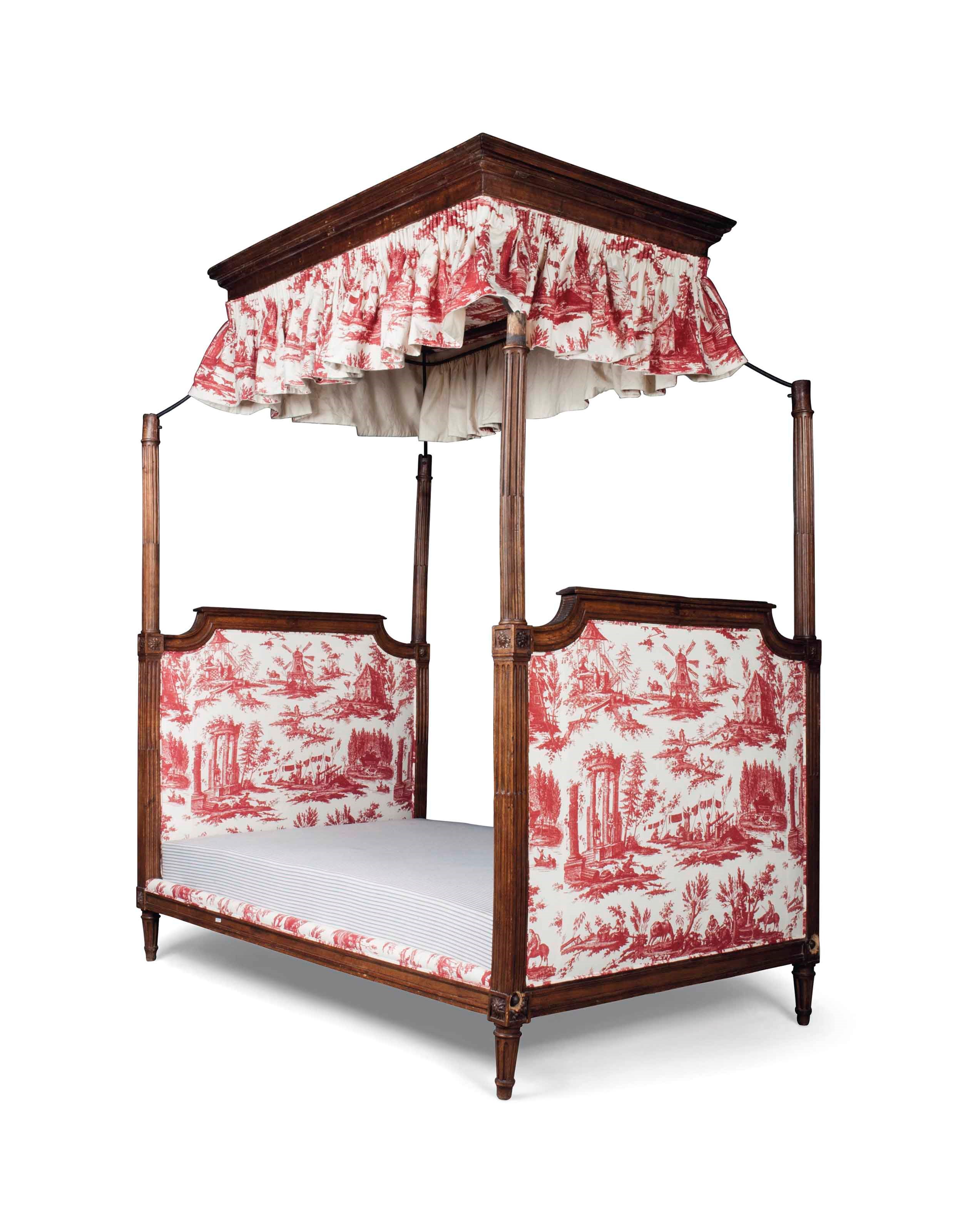 A LOUIS XVI BEECHWOOD CANOPY BEDSTEAD