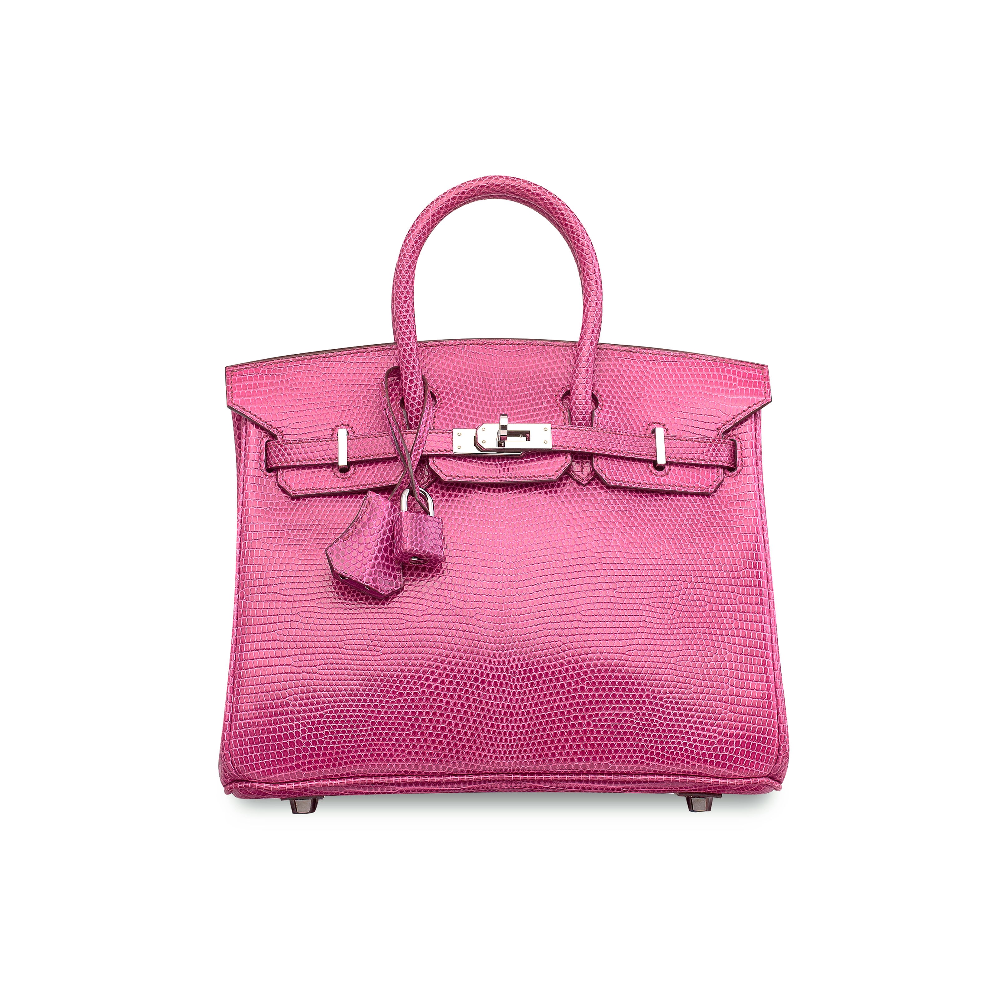A SHINY FUCHSIA NILOTICUS LIZARD BIRKIN 25 WITH RUTHENIUM HARDWARE