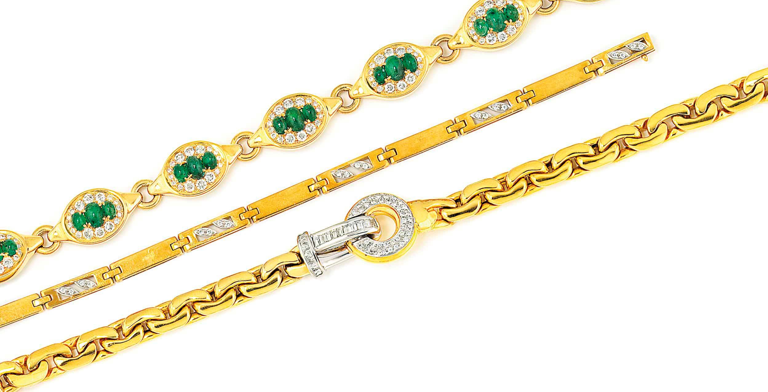 THREE GEM-SET BRACELETS