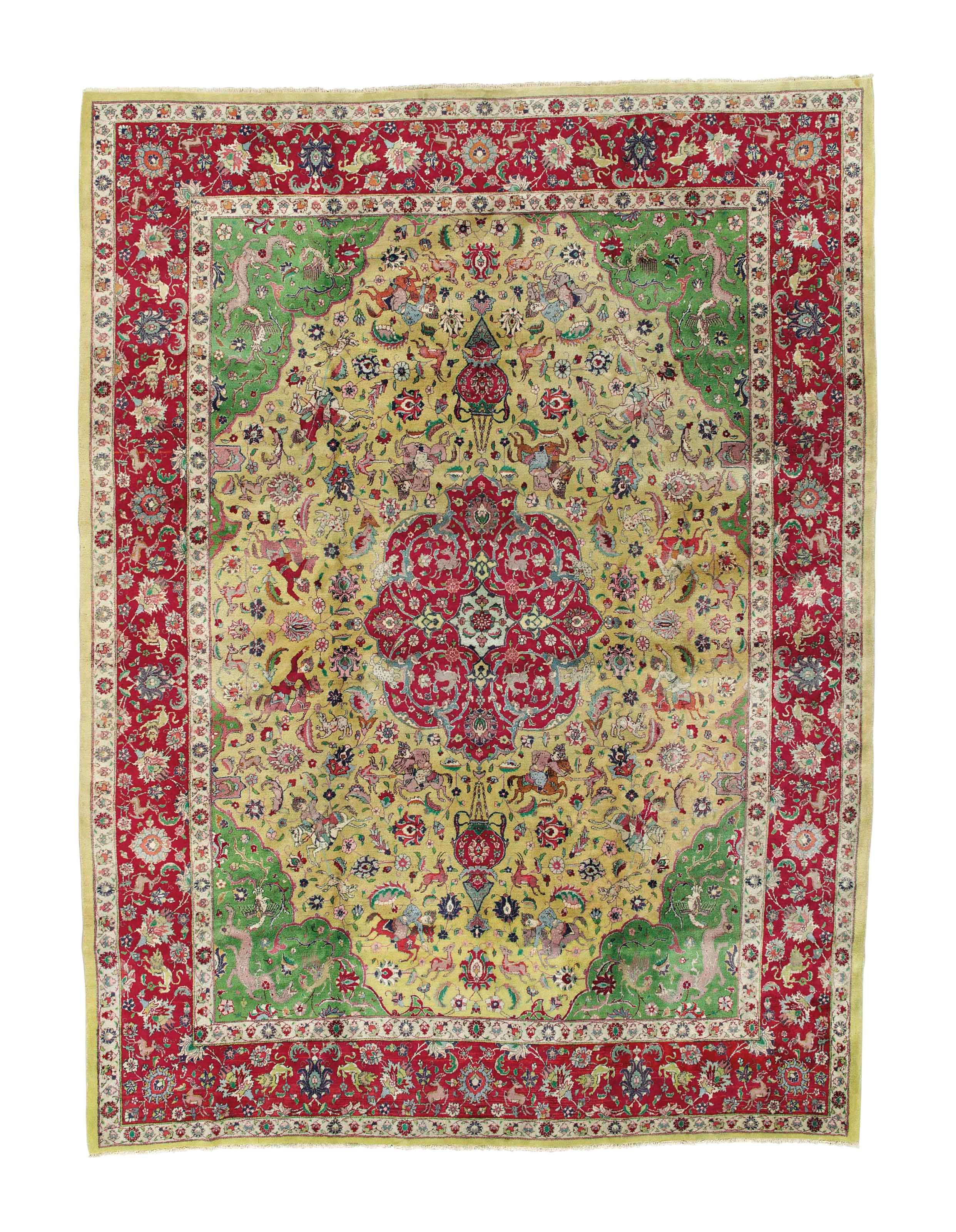 A FINE TABRIZ CARPET, NORTH-WEST PERSIA