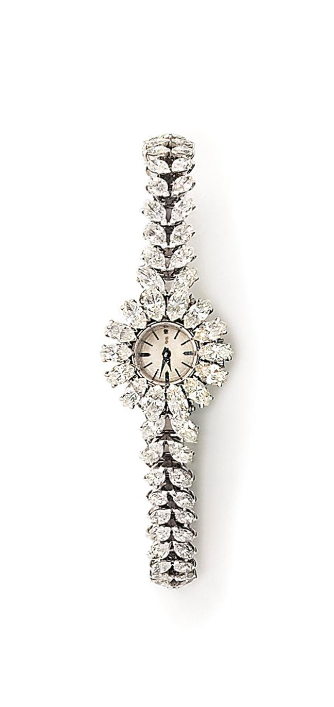 A LADY'S DIAMOND WRISTWATCH