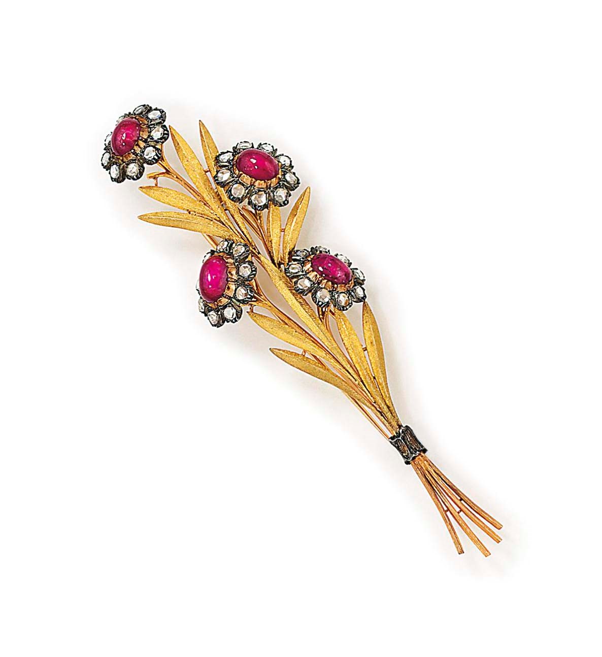A RUBY AND DIAMOND-SET BROOCH, BY BUCCELLATI