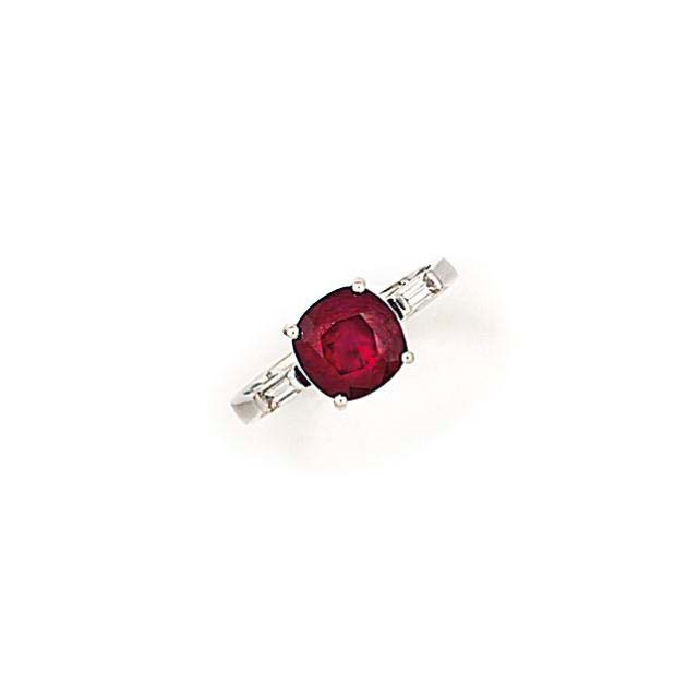 A RUBY AND DIAMOND RING