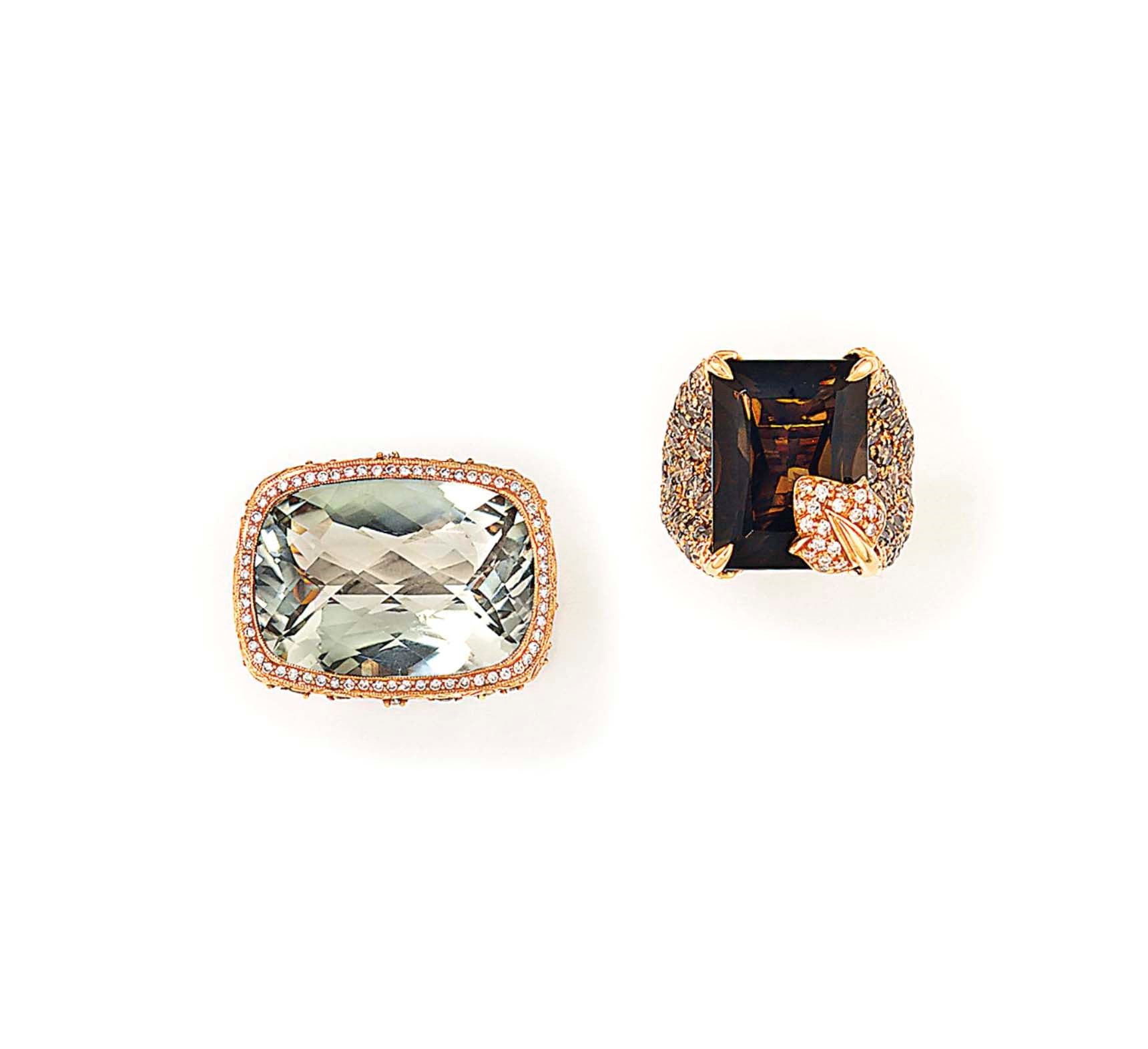 TWO GEM-SET RINGS