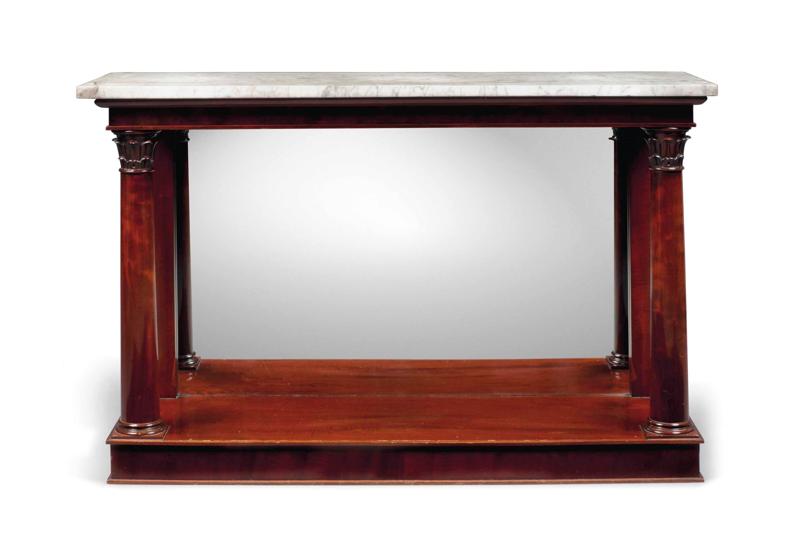 A MID-VICTORIAN MAHOGANY CONSOLE TABLE