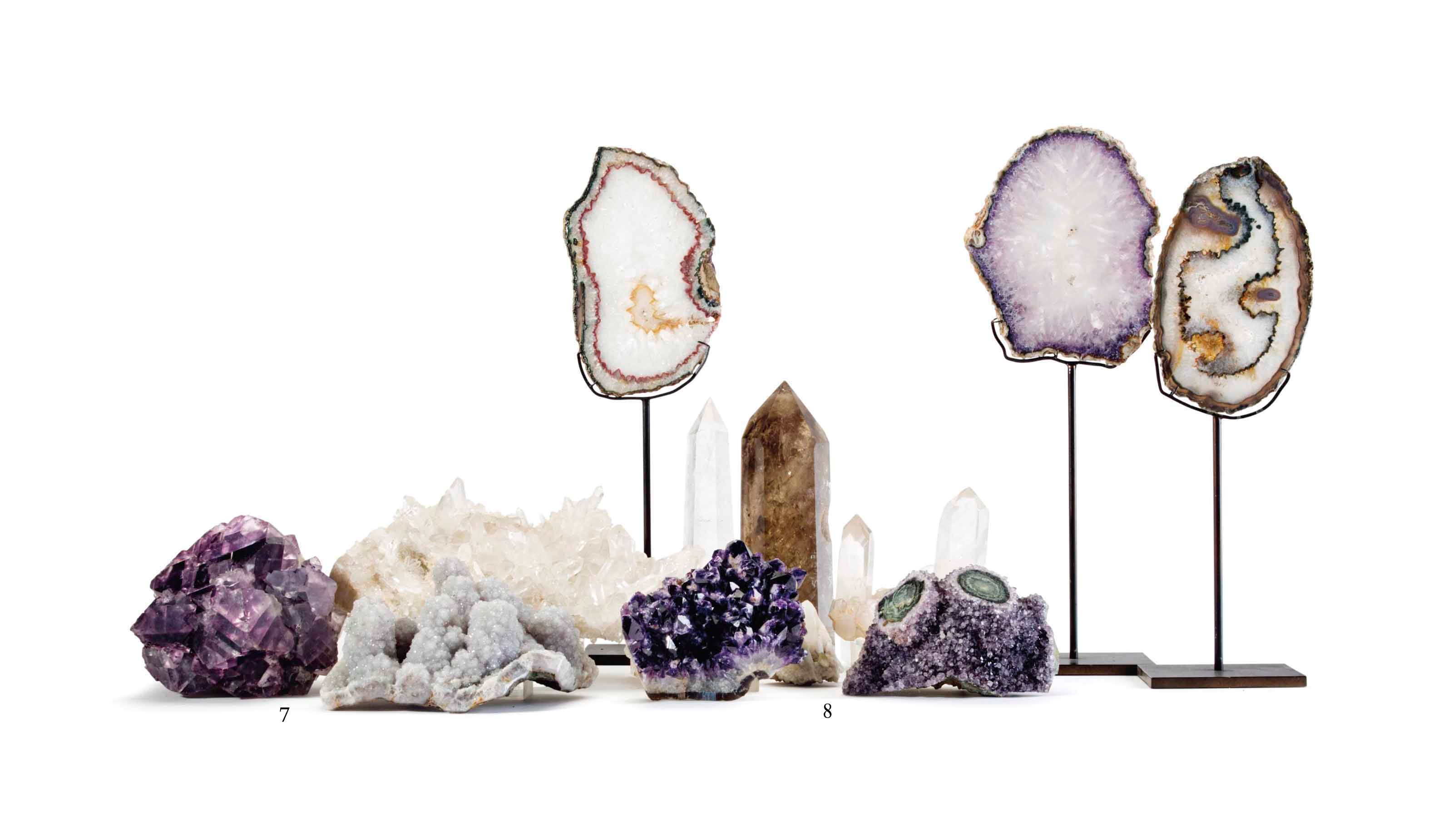 SEVEN QUARTZ GEODE SPECIMENS