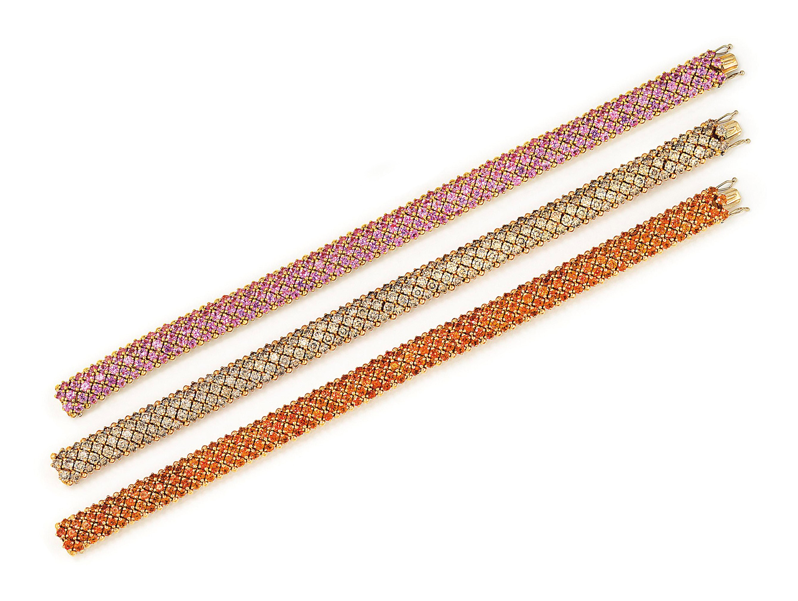 THREE GEM-SET BRACELETS