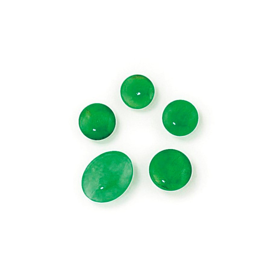 FIVE UNMOUNTED JADE