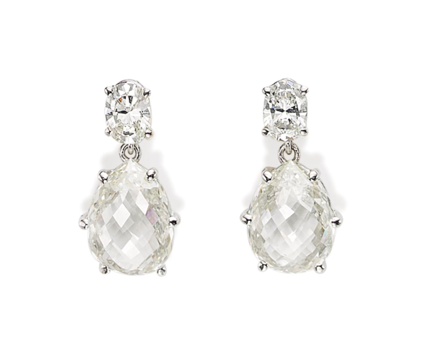 A PAIR OF DIAMOND EARRINGS