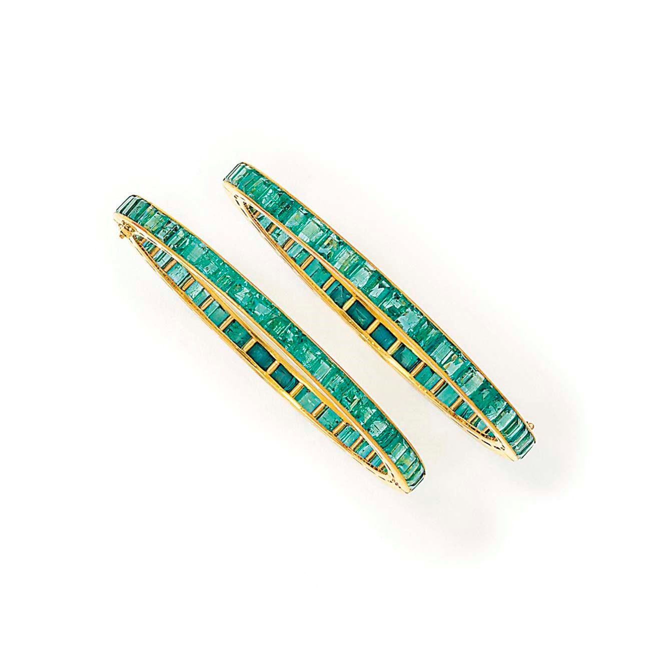TWO EMERALD BANGLES