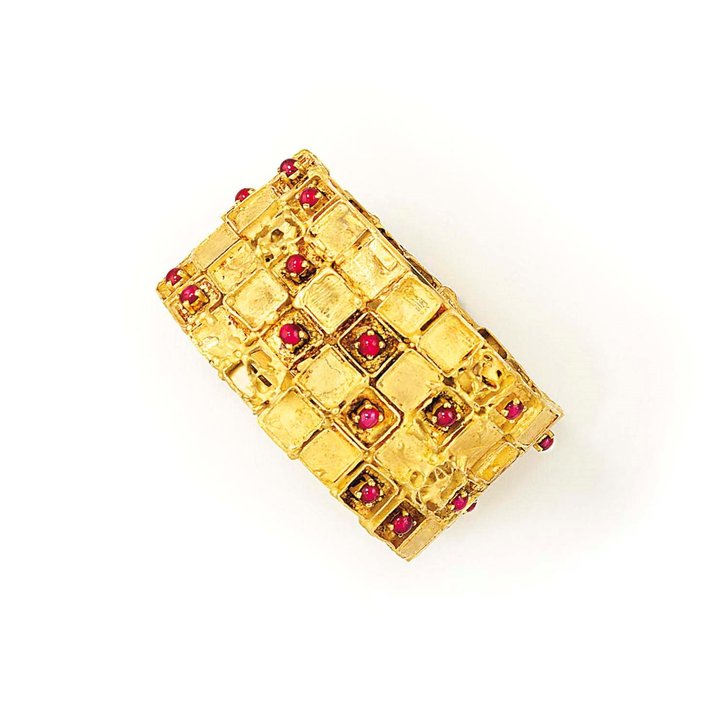 A RUBY-SET BANGLE, BY UNCINI FOR MASENZA