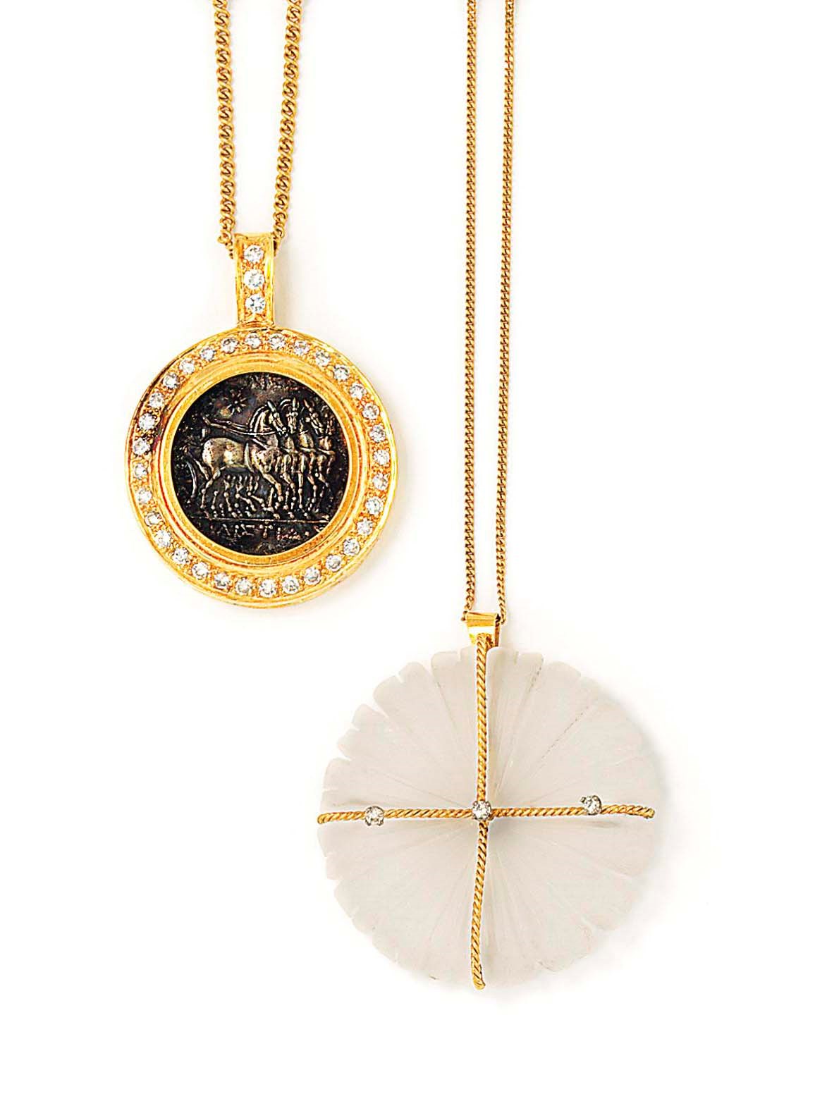 SIX DIAMOND-SET PENDANTS