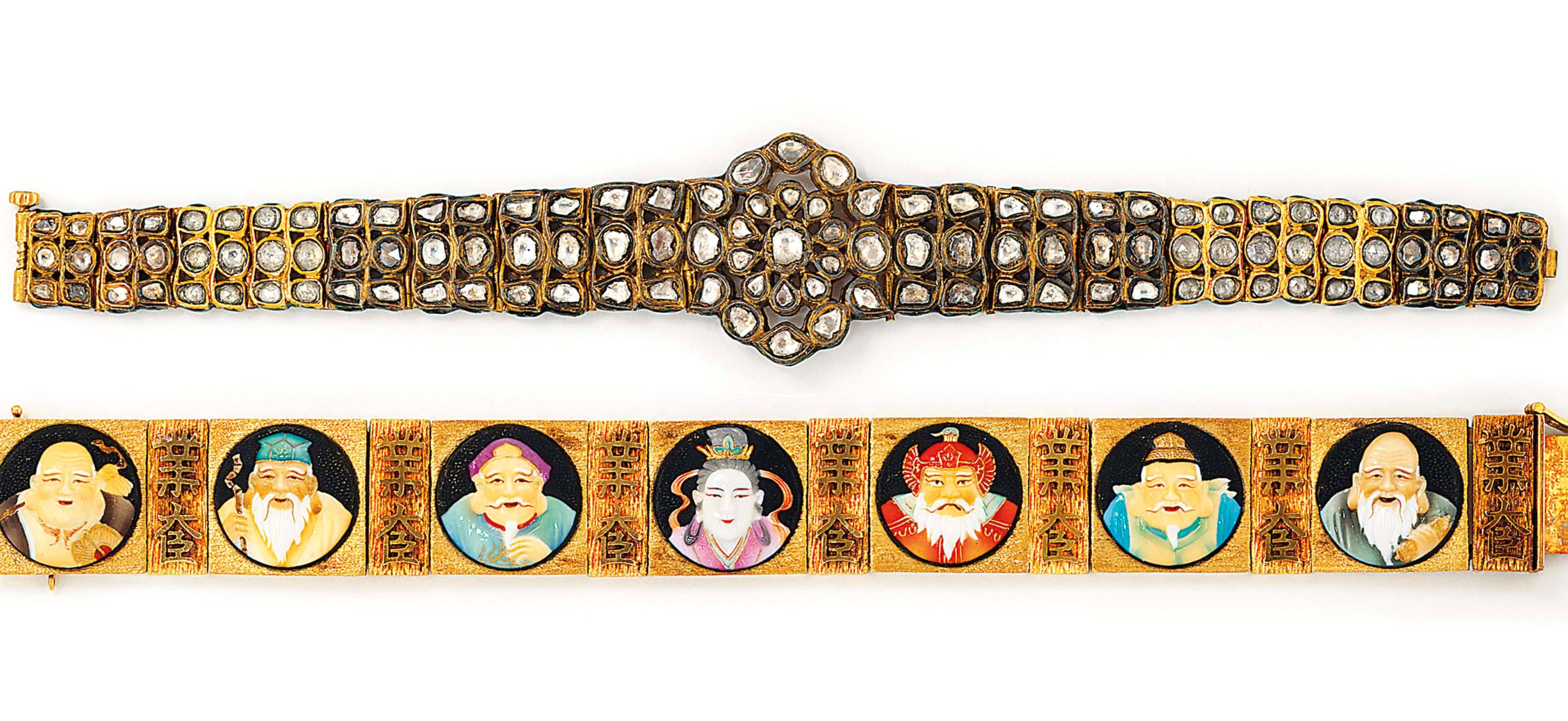 FIVE GEM-SET BRACELETS
