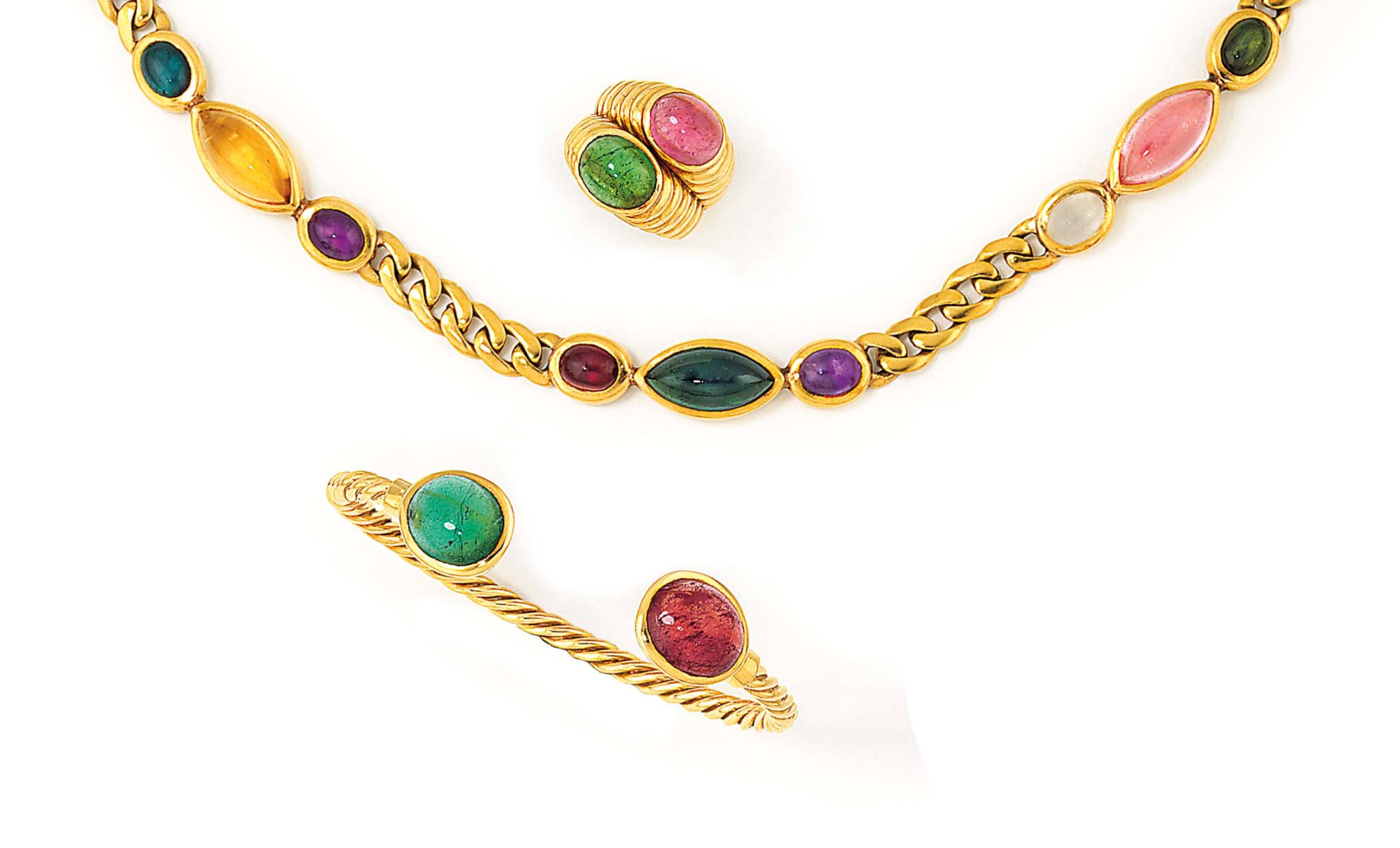 A SMALL GROUP OF GEM-SET JEWELLERY