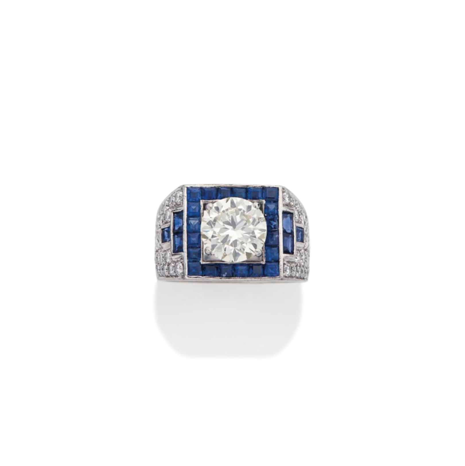BAGUE SAPHIRS ET DIAMANTS