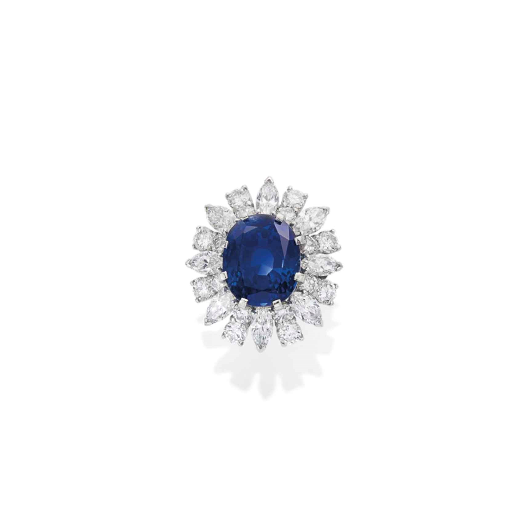 BAGUE SAPHIR ET DIAMANTS