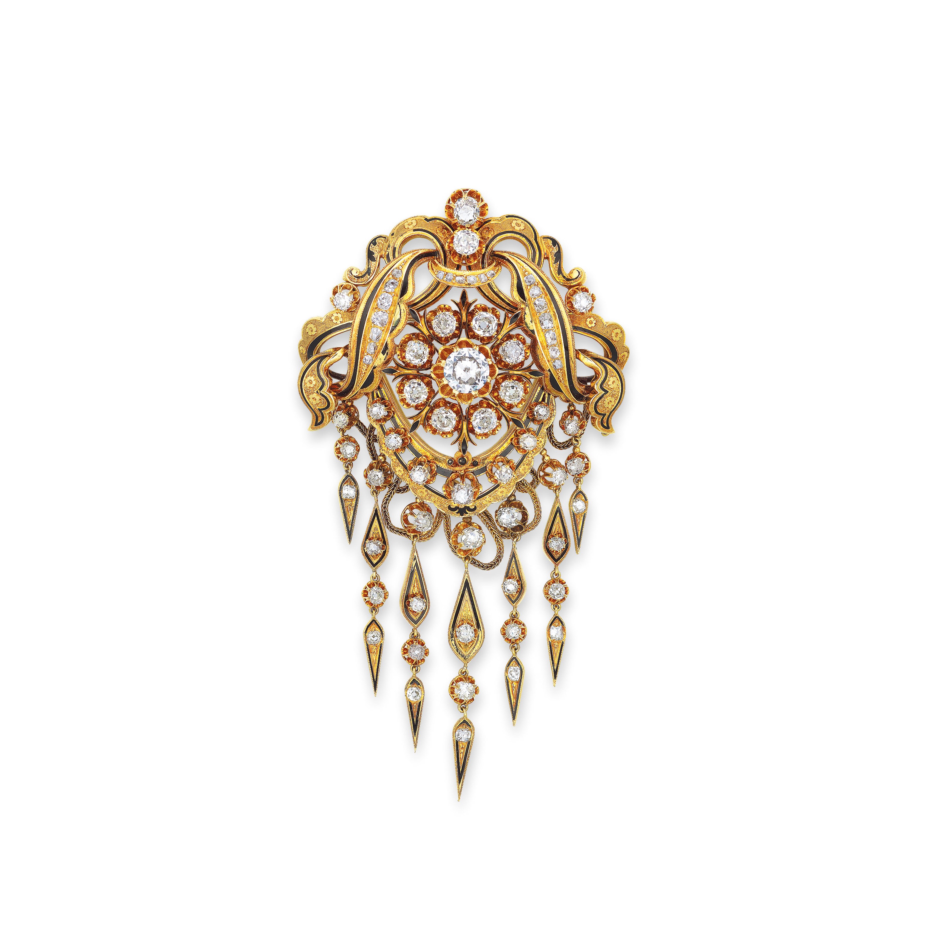 A DIAMOND PENDANT/BROOCH