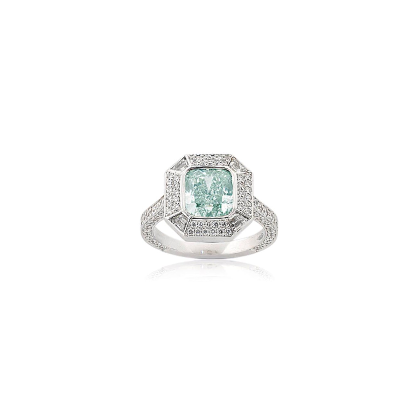 A COLOURED DIAMOND RING