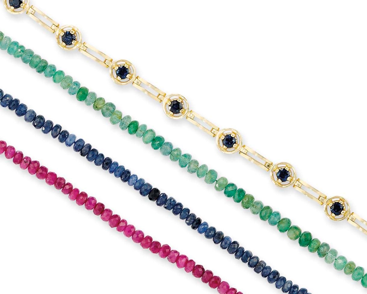 FIVE GEM-SET BRACELETS
