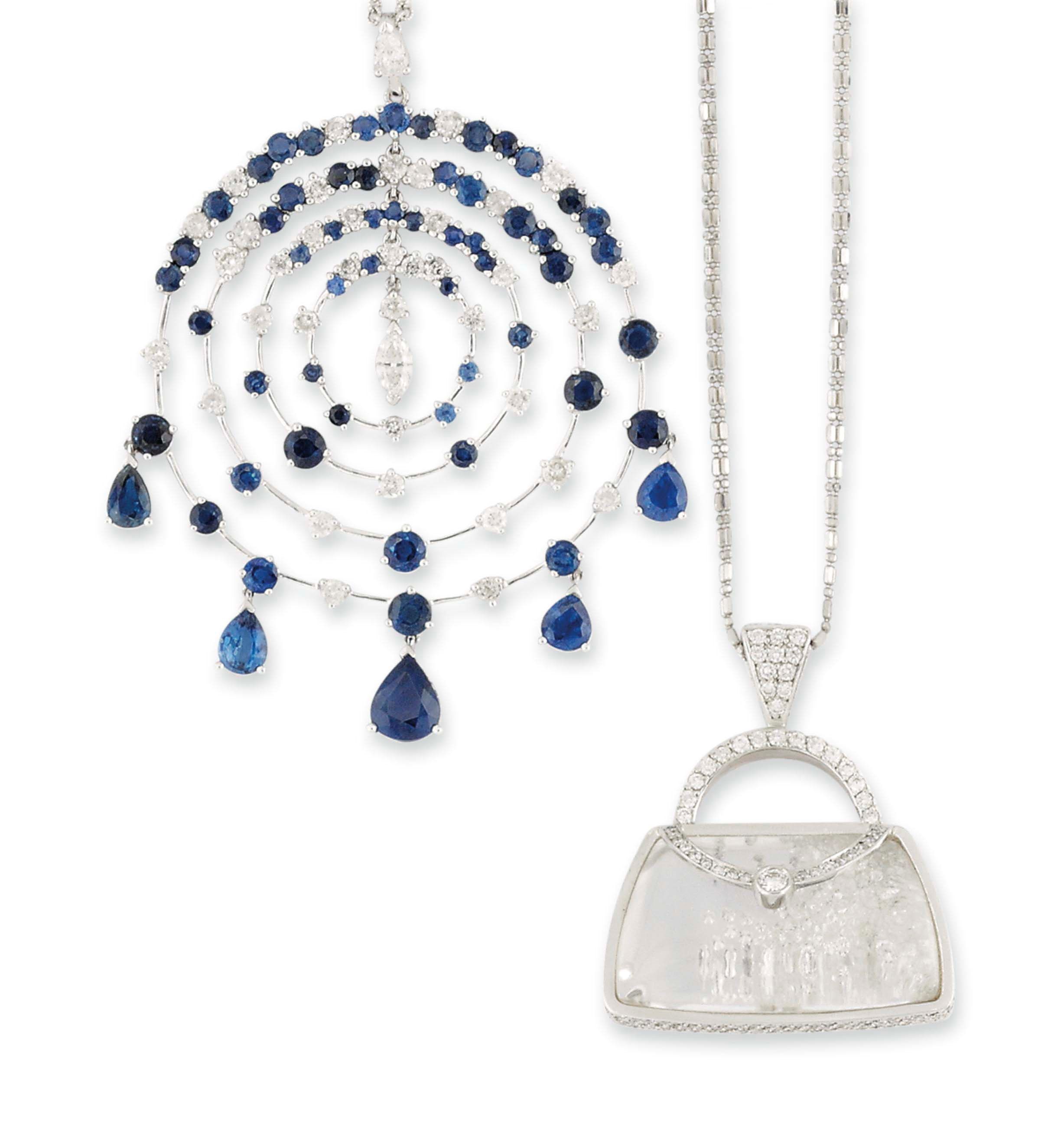 THREE GEM-SET PENDANTS