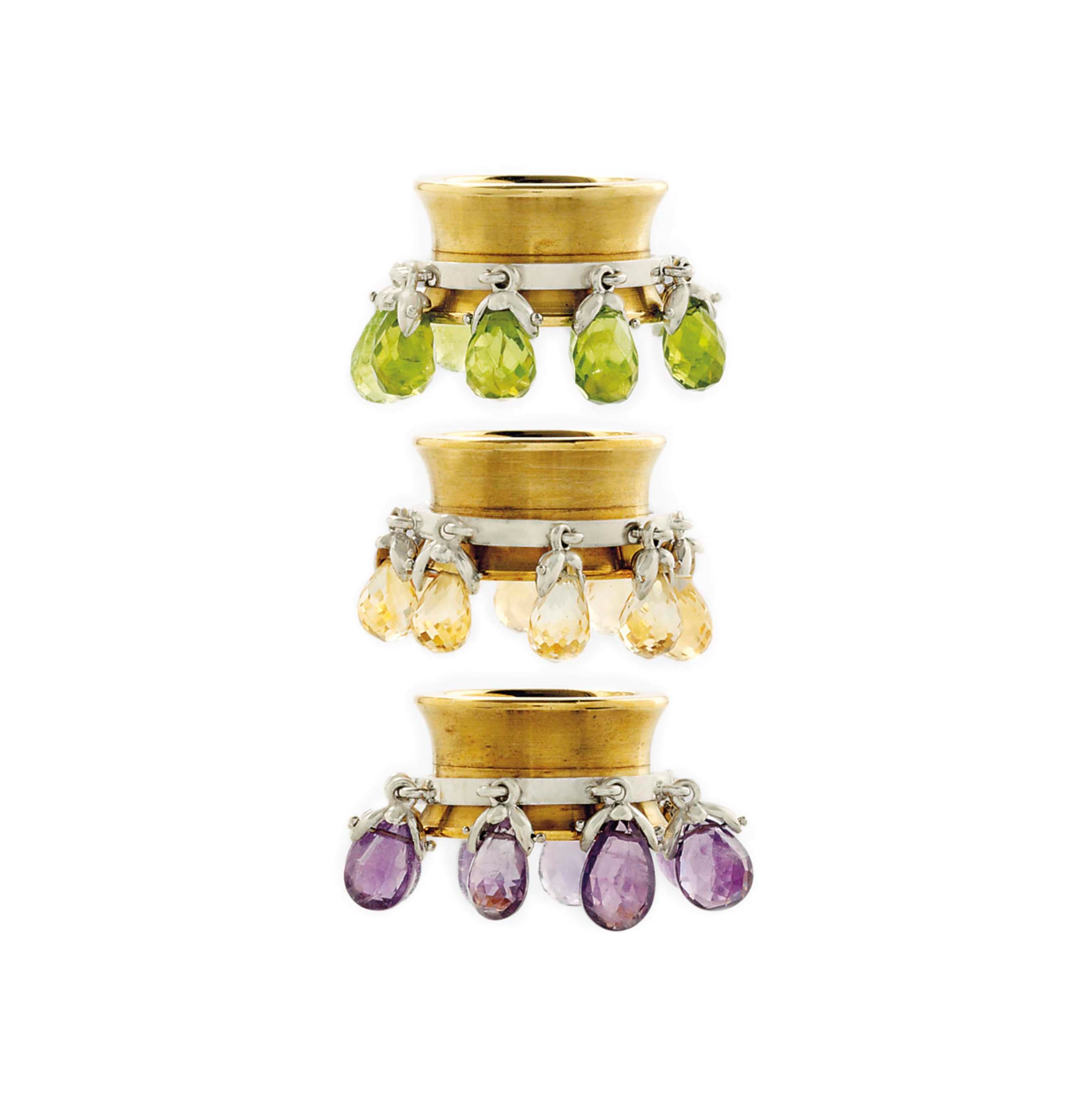THREE GEM-SET RINGS