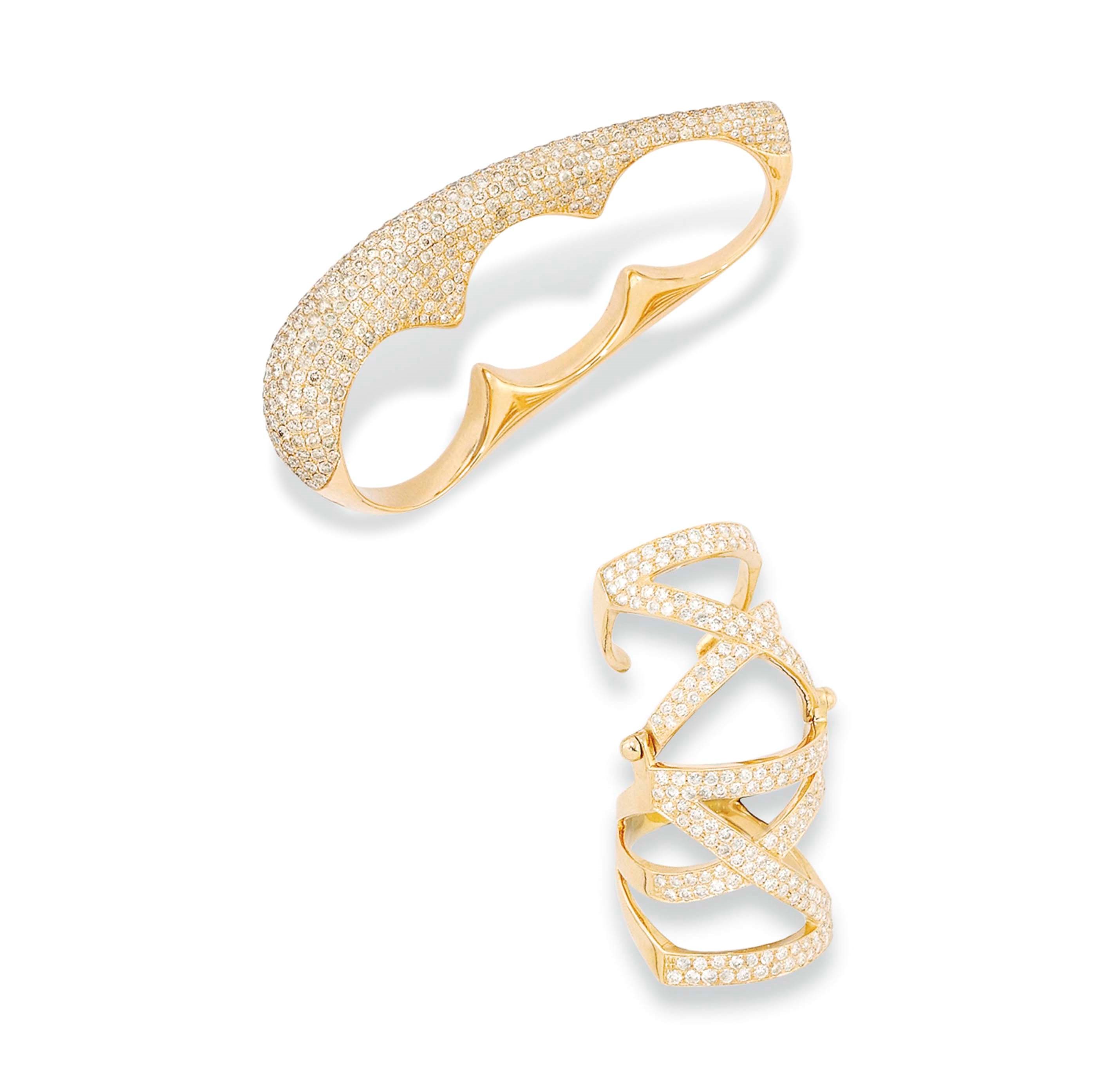 THREE DIAMOND-SET RINGS