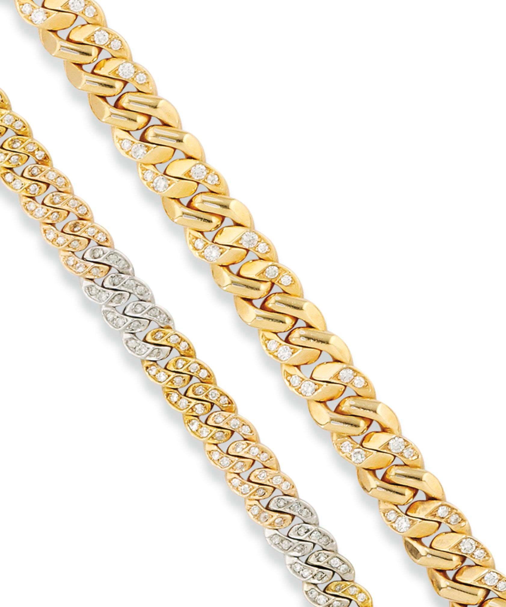 FIVE DIAMOND-SET BRACELETS