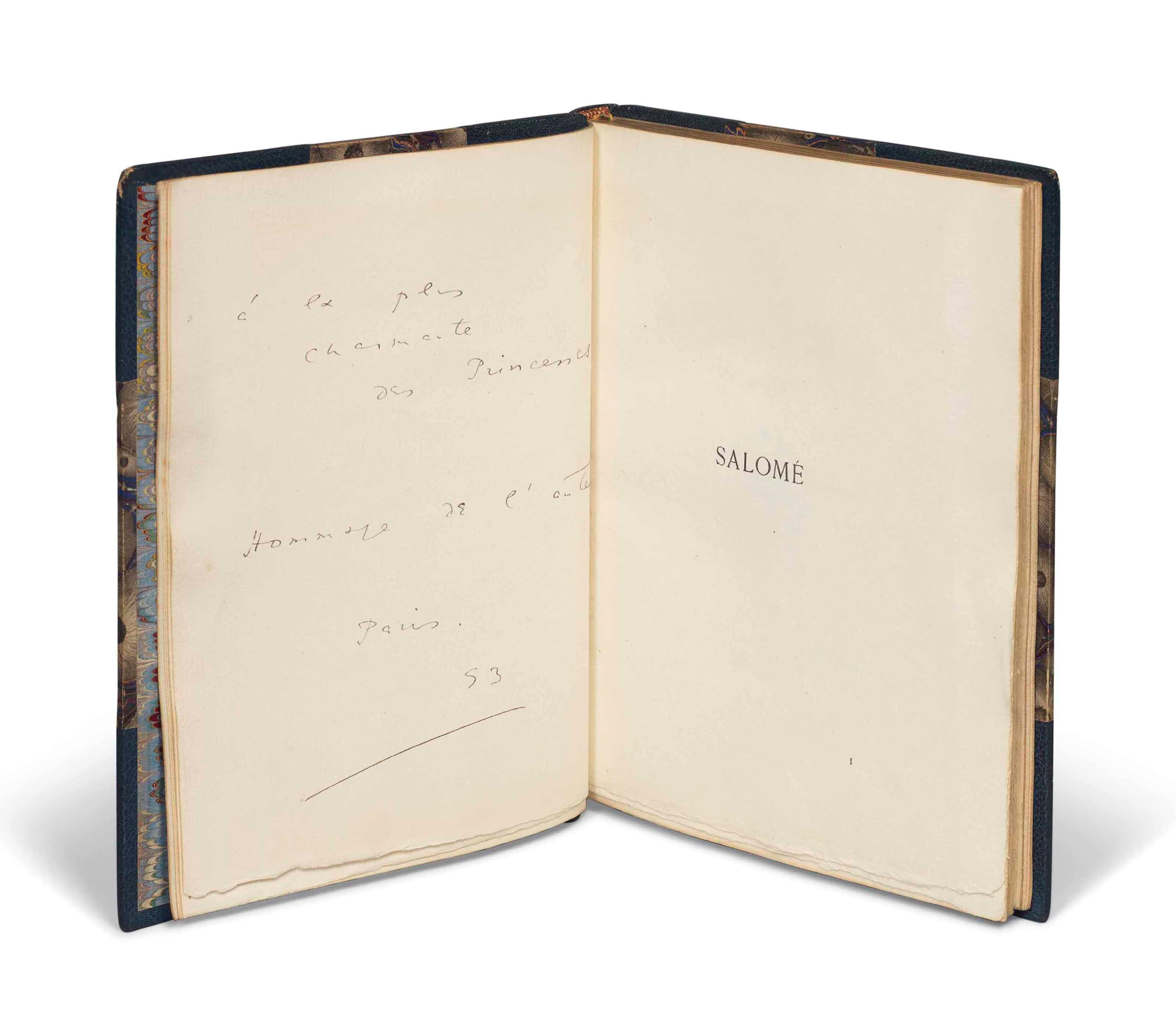 WILDE, Oscar O'Flahertie Wills (1864-1900). Salomé. Drame en un acte. Paris: Paul Schmidt for Librairie de l'Art Indépendant and Elkin Mathews, London, 1893.