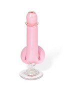 A PINK-CASED GLASS PHALLIC GOBLET