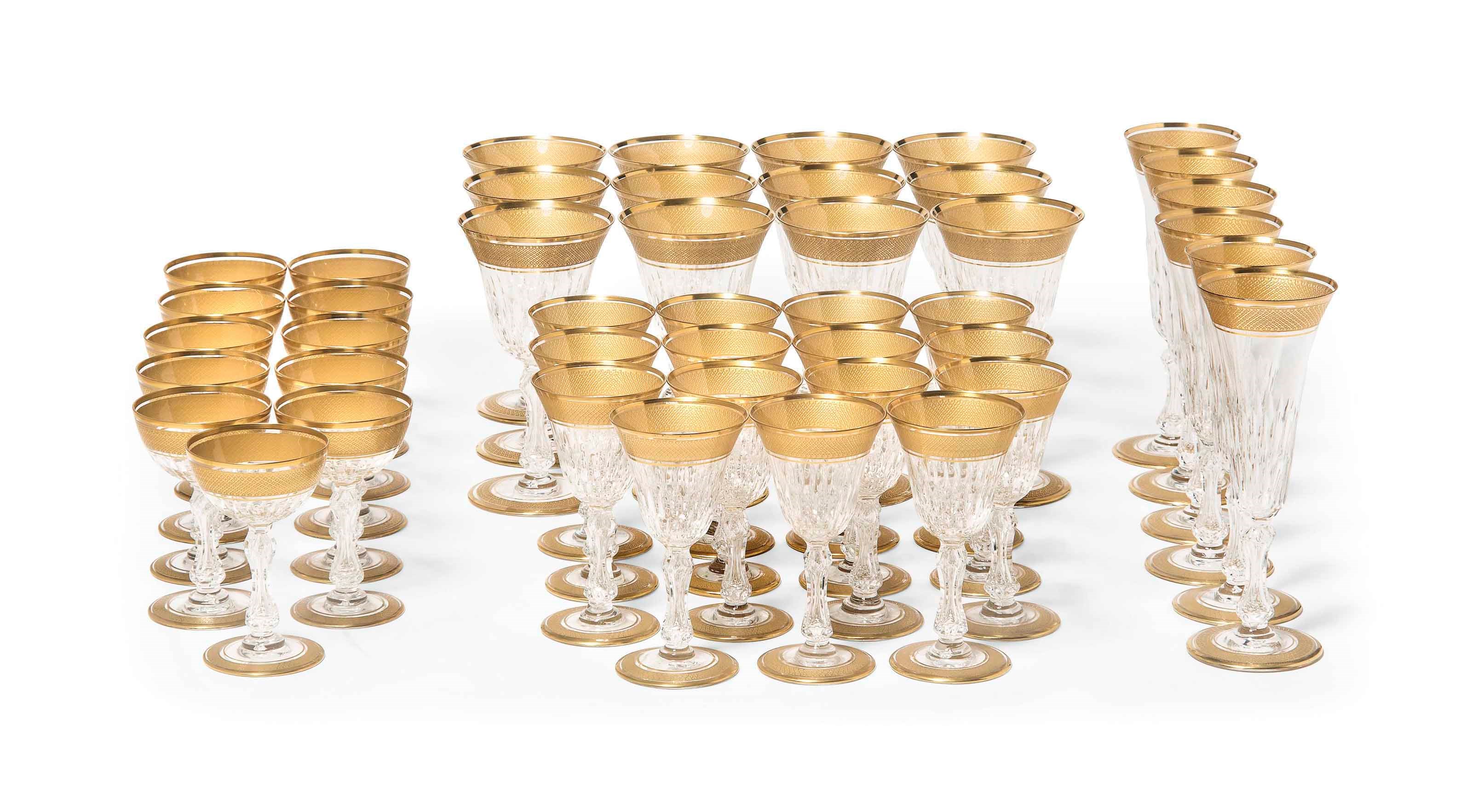 A ST. LOUIS PART SUITE OF GLASSWARE
