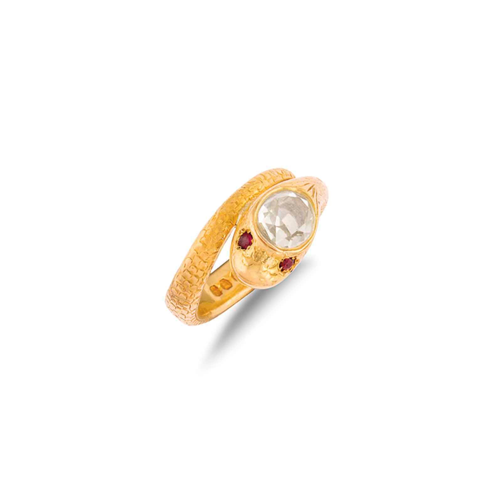 A DIAMOND SERPENT RING