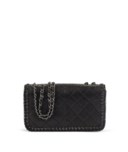 SAC RABAT MEDIUM EN PYTHON MAT NOIR, GARNITURE EN MÉTAL ARGENTÉ VIEILLI