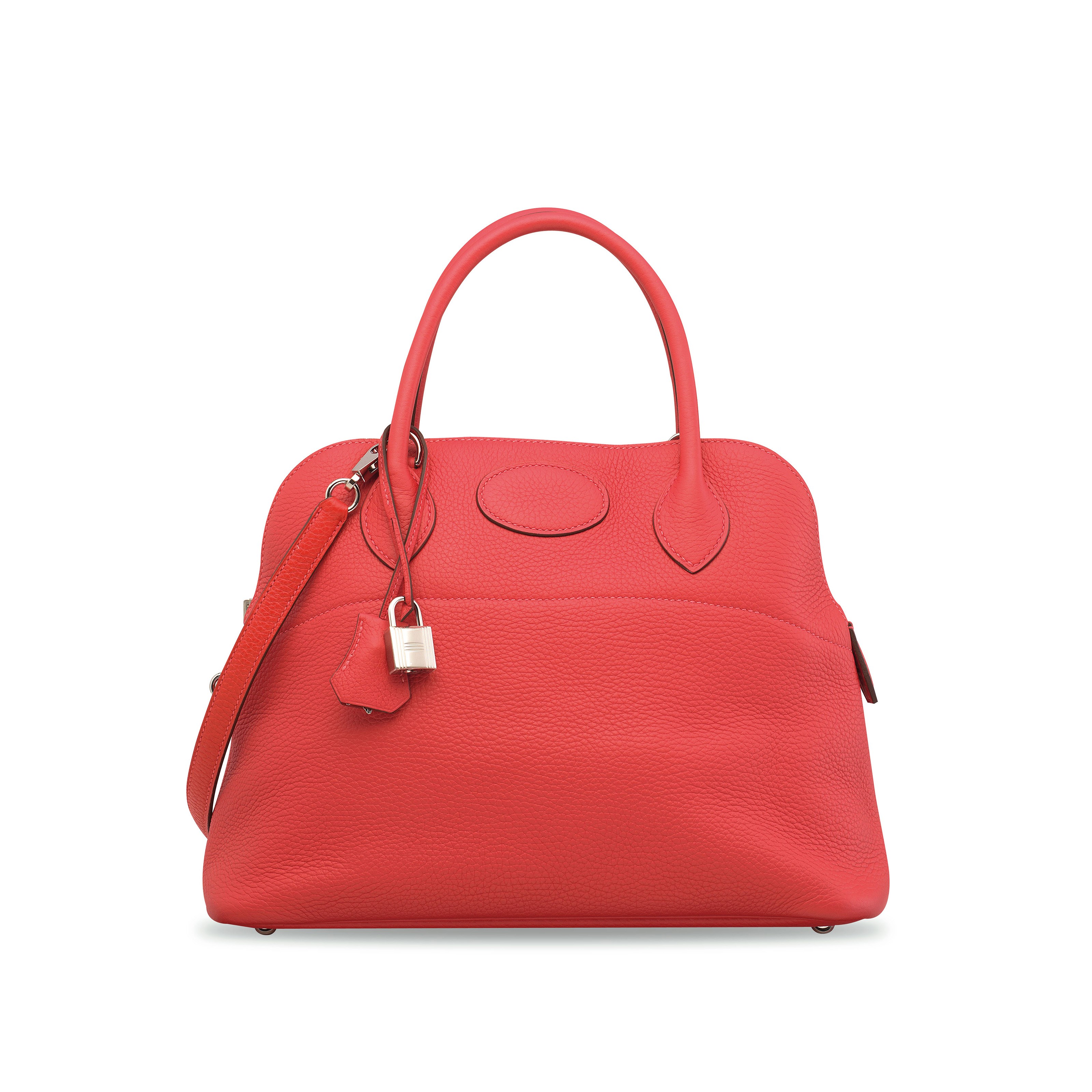 A ROUGE PIVOINE CLÉMENCE LEATHER BOLIDE 31 WITH PALLADIUM HARDWARE