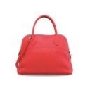 A ROUGE PIVOINE CLÉMENCE LEATHER BOLIDE 31 WITH PALLADIUM HARDWARE