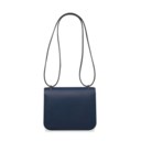 A LIMITED EDITION BLEU SAPHIR EPSOM LEATHER CONSTANCE 18 WITH ORANGE POPPY ENAMEL CLASP