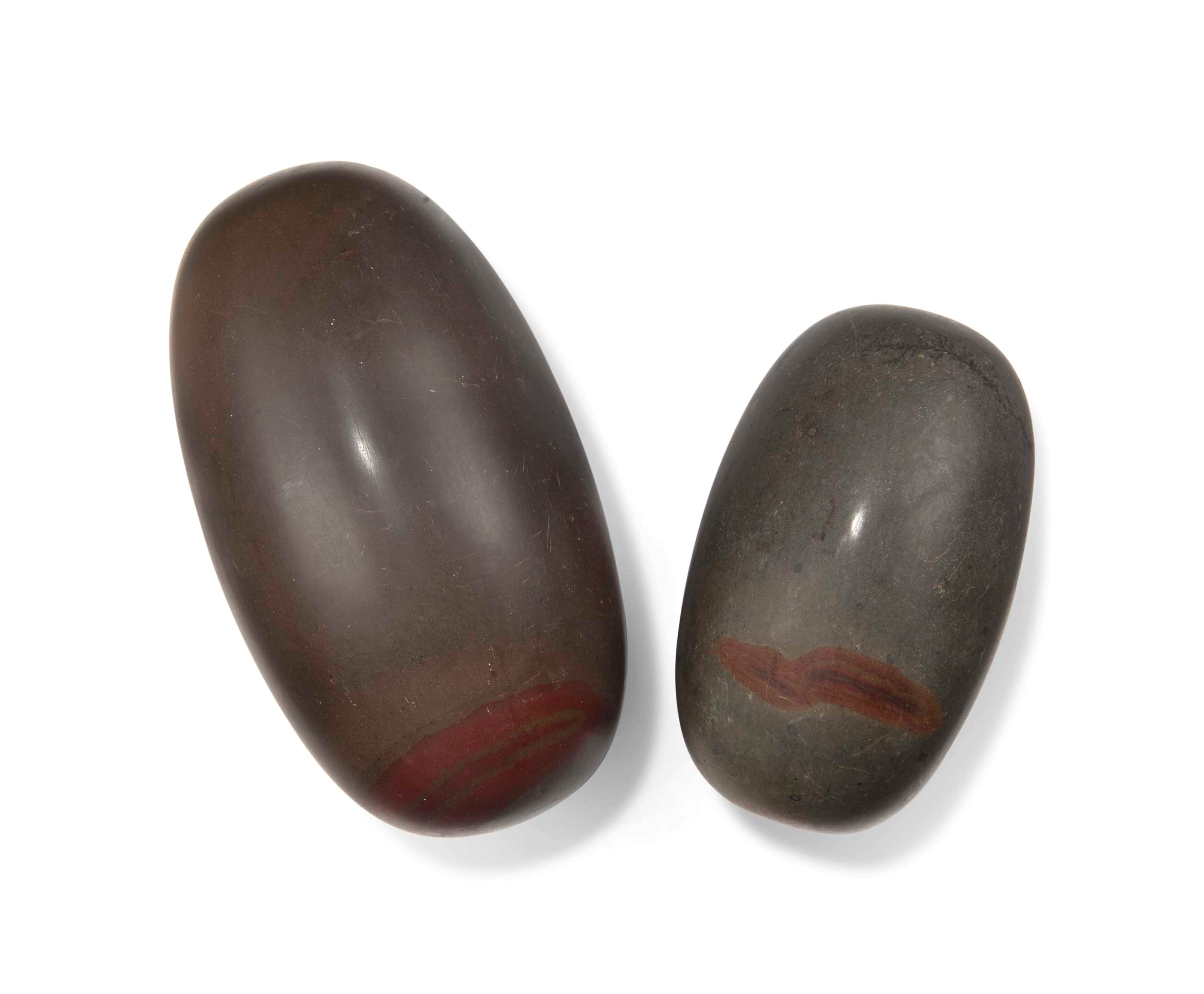 TWO LINGAM STONES