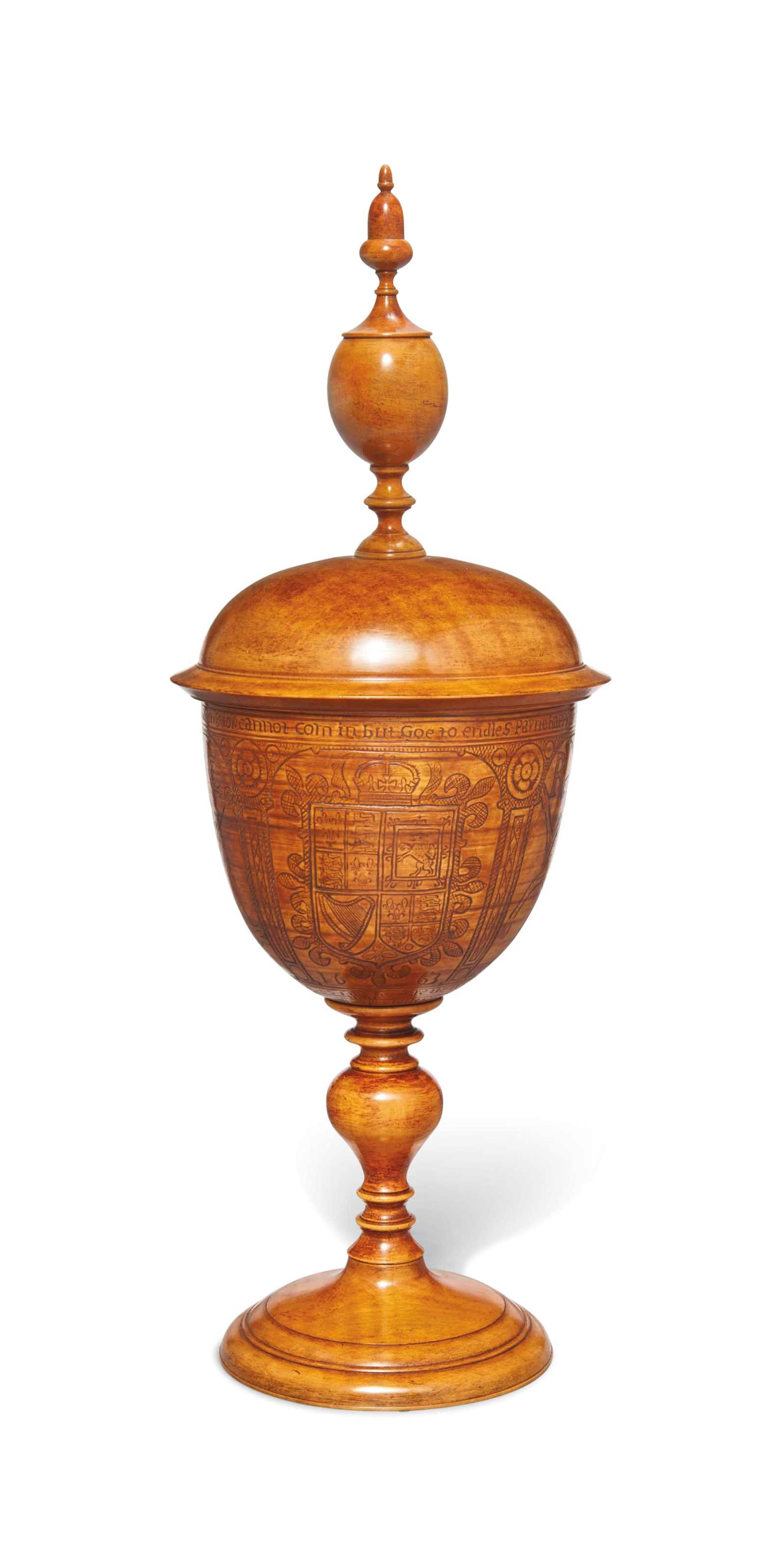 A PEARWOOD STANDING CUP