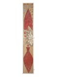 SIX PAINTED HESSIAN PANELS