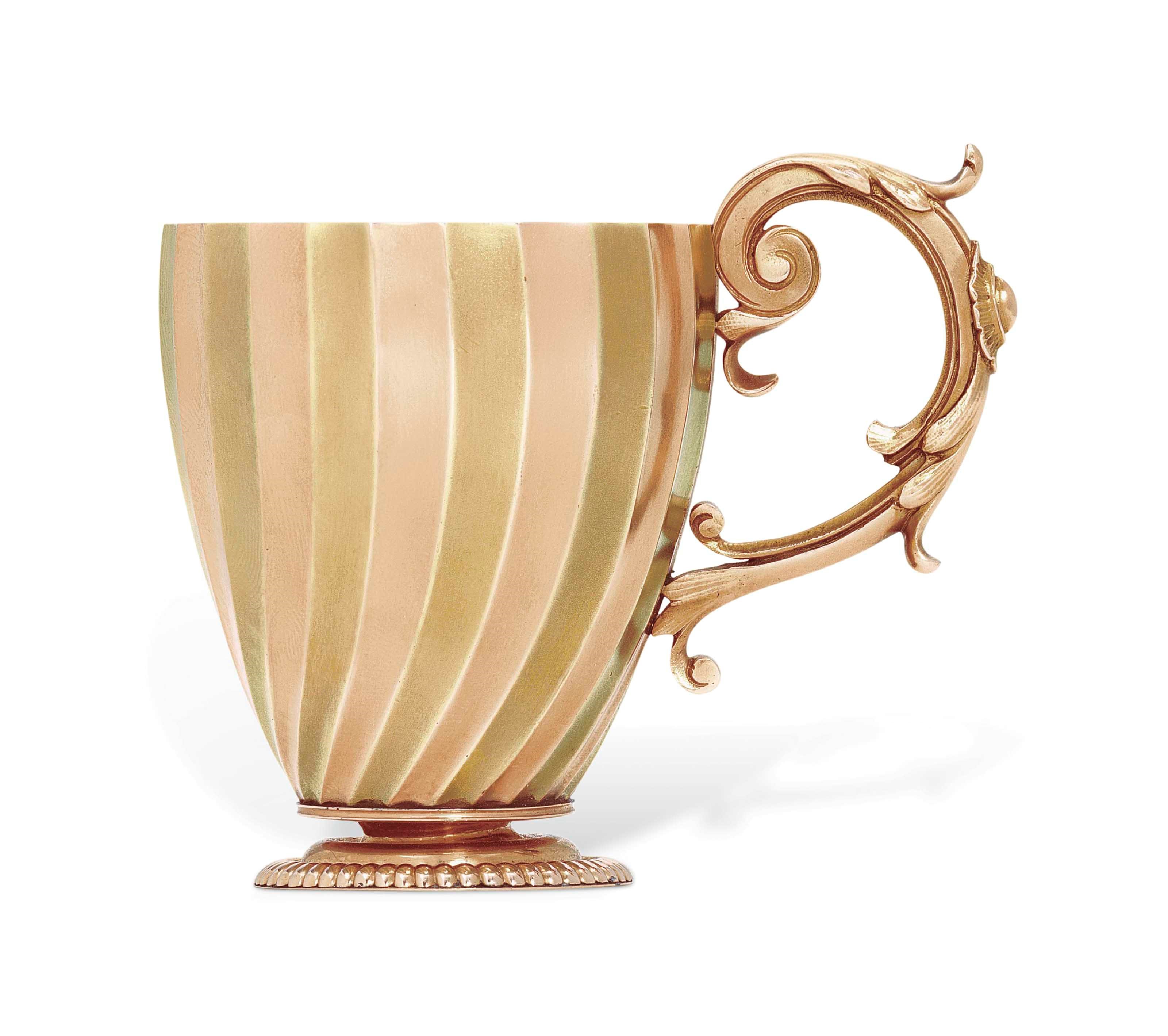 A MINIATURE TWO-COLOUR GOLD CHARKA