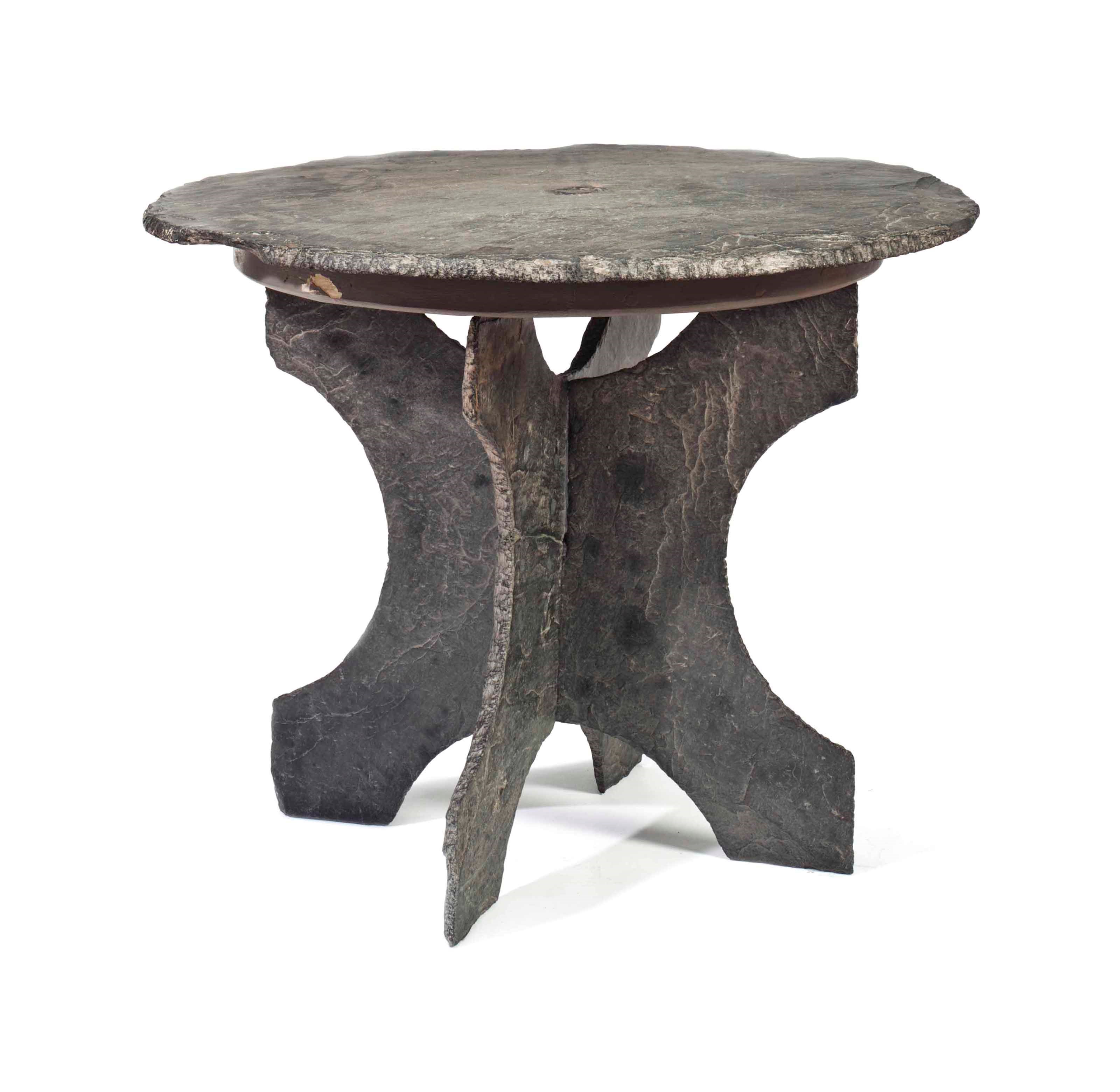 A SLATE CENTER TABLE