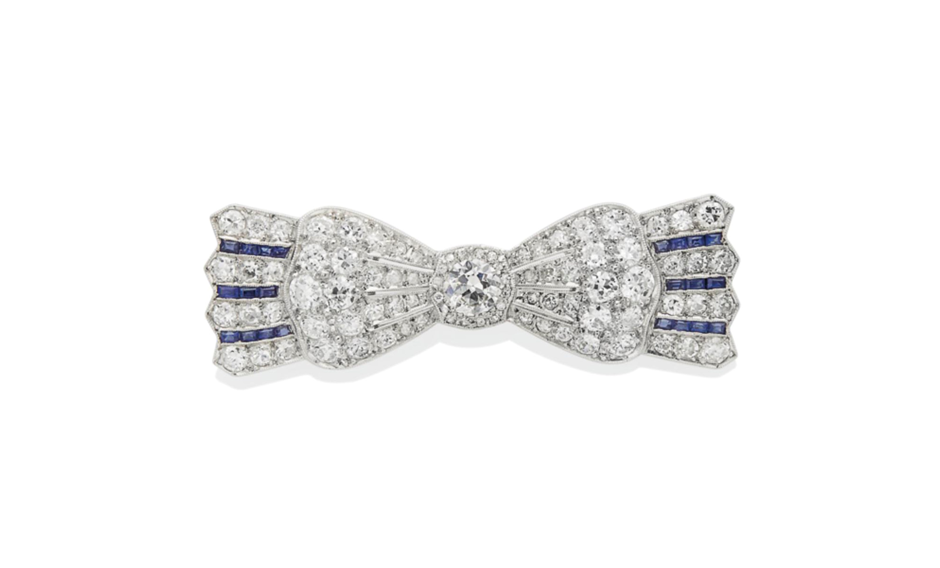 BROCHE SAPHIRS ET DIAMANTS
