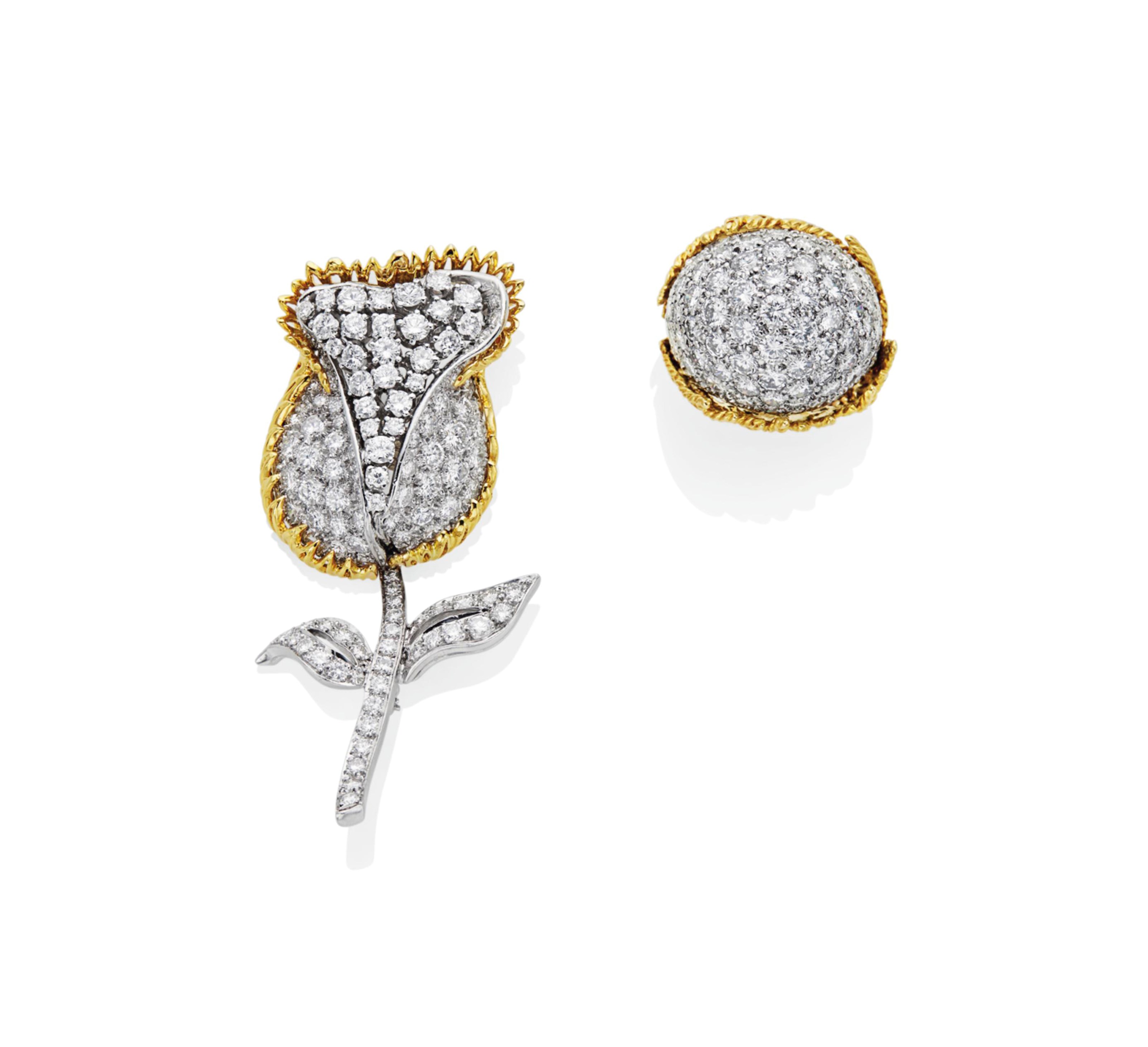 BAGUE DIAMANTS ET CLIP DIAMANTS
