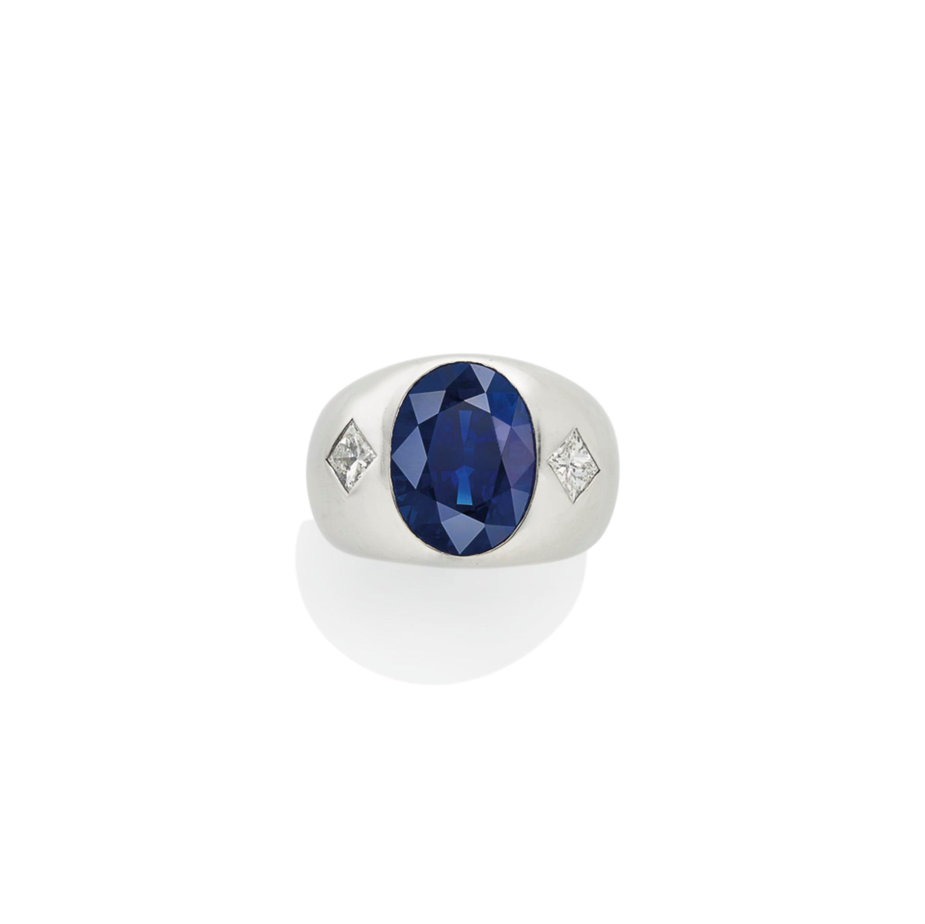 BAGUE SAPHIR ET DIAMANTS